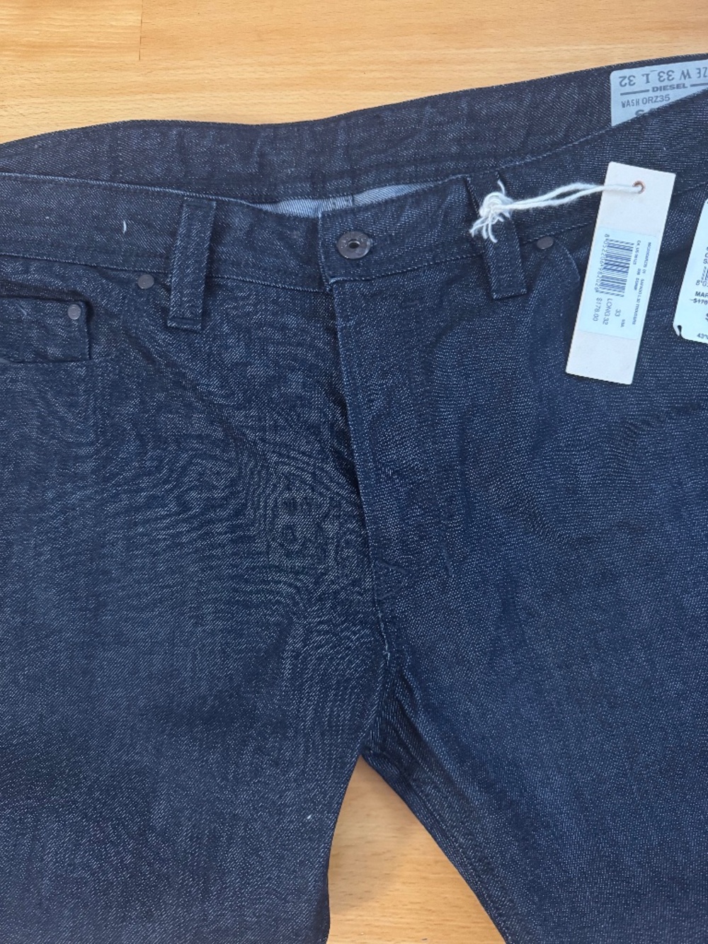 NWT Diesel Safado Men's Jeans Dark Wash Slim Straight 33x32 $178